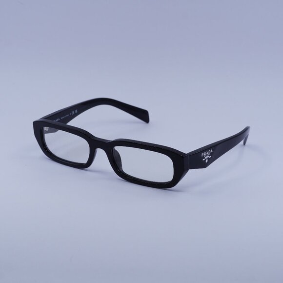Prada PRB06S 16K08N Sunglasses Black Rectangle Frame, Clear Lenses - Picture 1 of 10